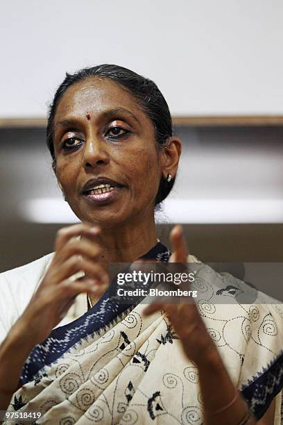 Santha Sheela Nair, India's Mines secretary, speaks during an interview in New Delhi, India, on Friday, March 5, 2010. Hindustan Copper Ltd., India's...