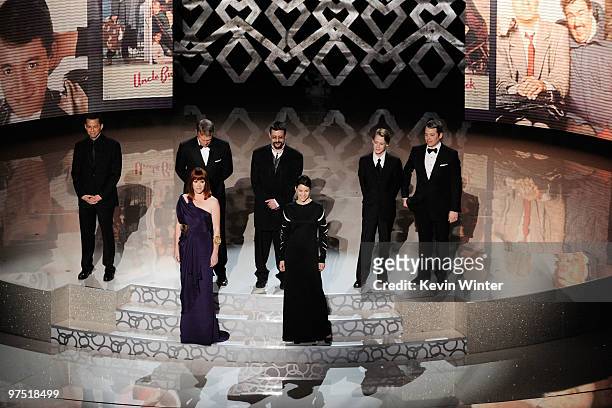 Actors Jon Cryer, Molly Ringwald, Anthony Michael Hall, Judd Nelson, Ally Sheedy, Macaulay Culkin and Matthew Broderick present tribute to late...