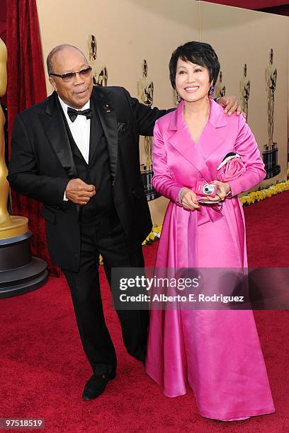 Producer Quincy Jones and TV personality Yue-Sai Kan arrive at the 82nd Annual Academy Awards held at Kodak Theatre on March 7, 2010 in Hollywood,...