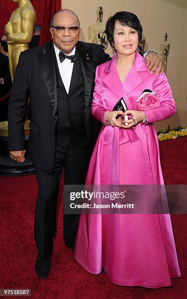 Producer Quincy Jones and TV personality Yue-Sai Kan arrive at the 82nd Annual Academy Awards held at Kodak Theatre on March 7, 2010 in Hollywood,...