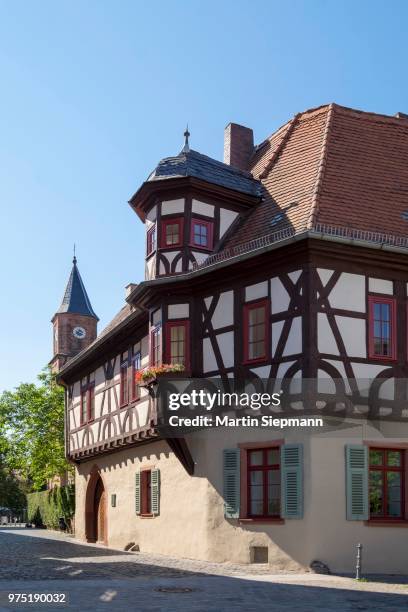 stiftshof court, starkenburg curia, aschaffenburg, lower franconia, franconia, bavaria, germany - aschaffenburg stockfoto's en -beelden