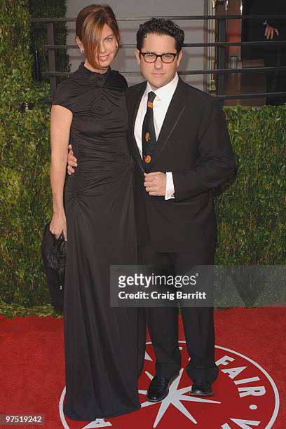 Producer J.J. Abrams and Katie McGrath arrive at the 2010 Vanity Fair Oscar Party hosted by Graydon Carter held at Sunset Tower on March 7, 2010 in...