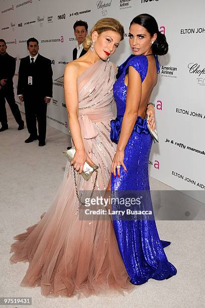Hofit Golan and Katie Price attend the 18th Annual Elton John AIDS Foundation Academy Award Party at Pacific Design Center on March 7, 2010 in West...