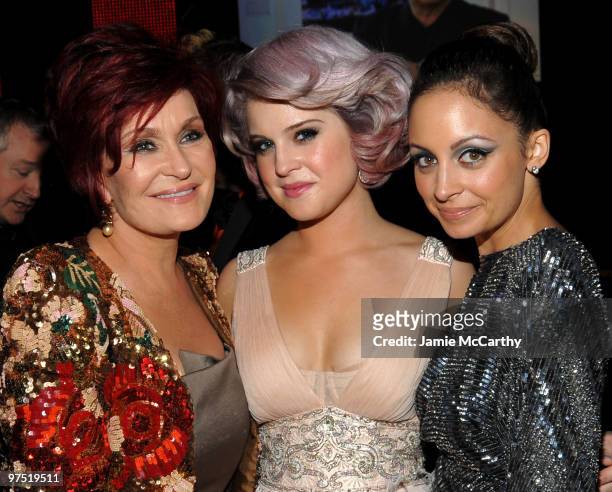Sharon Osbourne, Kelly Osbourne and Nicole Richie attend the 18th Annual Elton John AIDS Foundation Oscar party held at Pacific Design Center on...
