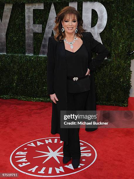 Writer Jackie Collins arrives at the 2010 Vanity Fair Oscar Party hosted by Graydon Carter held at Sunset Tower on March 7, 2010 in West Hollywood,...