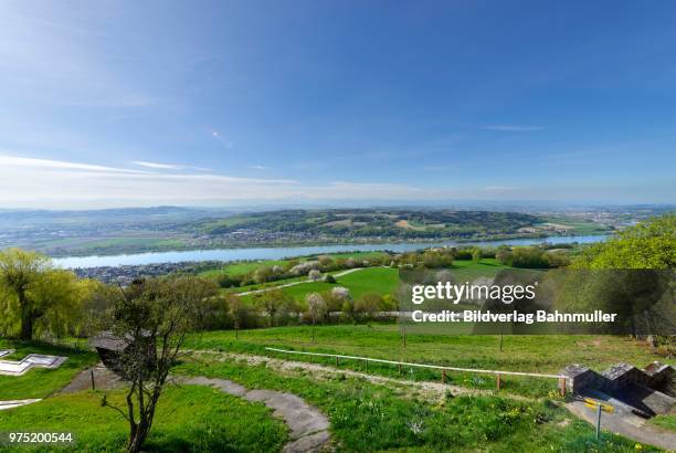 view from maria taferl towards the danube in the mostviertel quarter, lower austria, austria - maria taferl stock pictures, royalty-free photos & images