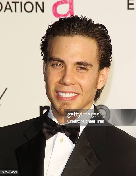 Apolo Ohno arrives to the 18th Annual Elton John AIDS Foundation Academy Awards Viewing Party held at Pacific Design Center on March 7, 2010 in West...