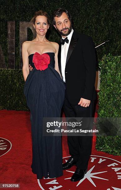 Actress Leslie Mann and director Judd Apatow arrive at the 2010 Vanity Fair Oscar Party hosted by Graydon Carter held at Sunset Tower on March 7,...