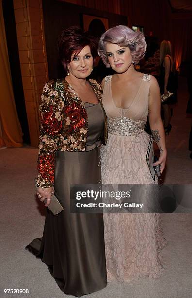 Sharon Osbourne and Kelly Osbourne at Godiva at the 18th Annual Elton John AIDS Foundation Oscar party held at Pacific Design Center on March 7, 2010...