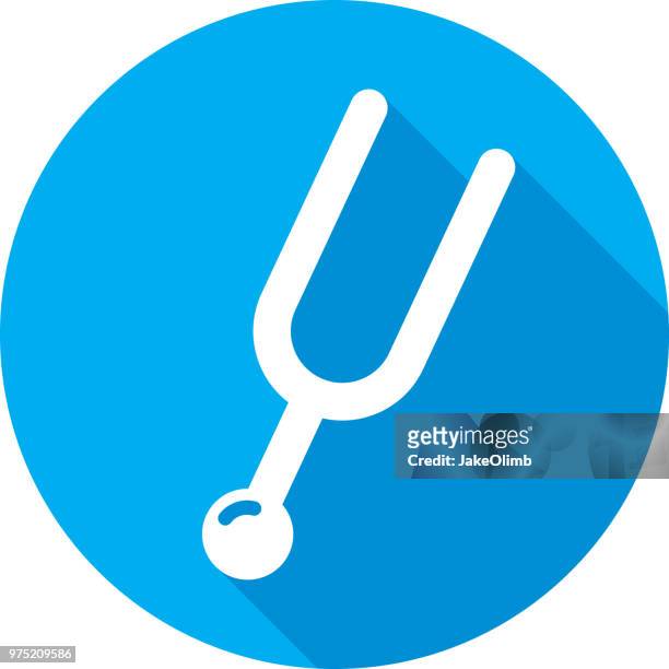 tuning fork icon silhouette - tuning stock illustrations