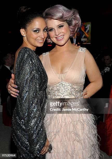 Nicole Richie and Kelly Osbourne attends the 18th Annual Elton John AIDS Foundation Oscar party held at Pacific Design Center on March 7, 2010 in...