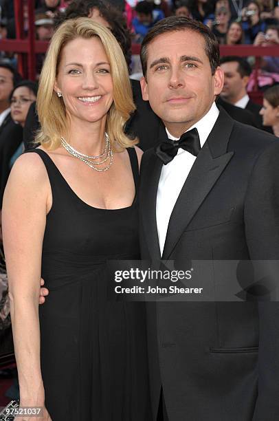 Actor Steve Carell and Nancy Carell arrives at the 82nd Annual Academy Awards held at Kodak Theatre on March 7, 2010 in Hollywood, California.