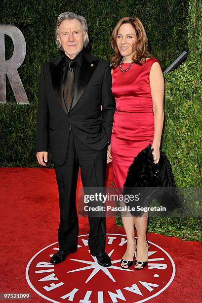 Harvey Keitel and Daphna Kastner attend the 2010 Vanity Fair Oscar Party hosted by Graydon Carter held at Sunset Tower on March 7, 2010 in West...