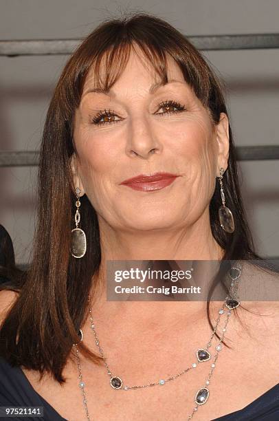 Actress Anjelica Huston arrives at the 2010 Vanity Fair Oscar Party hosted by Graydon Carter held at Sunset Tower on March 7, 2010 in West Hollywood,...