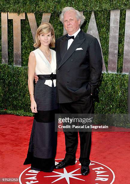 Editor of Vanity Fair Graydon Carter and Anna Carter arrive at the 2010 Vanity Fair Oscar Party hosted by Graydon Carter held at Sunset Tower on...