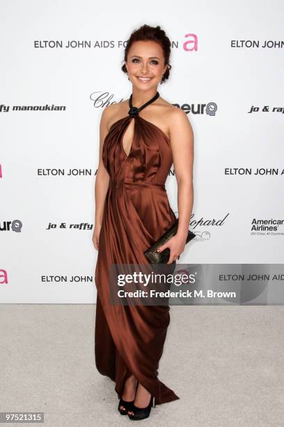 Actress Hayden Panettiere arrives at the 18th annual Elton John AIDS Foundation's Oscar Viewing Party held at the Pacific Design Center on March 7,...