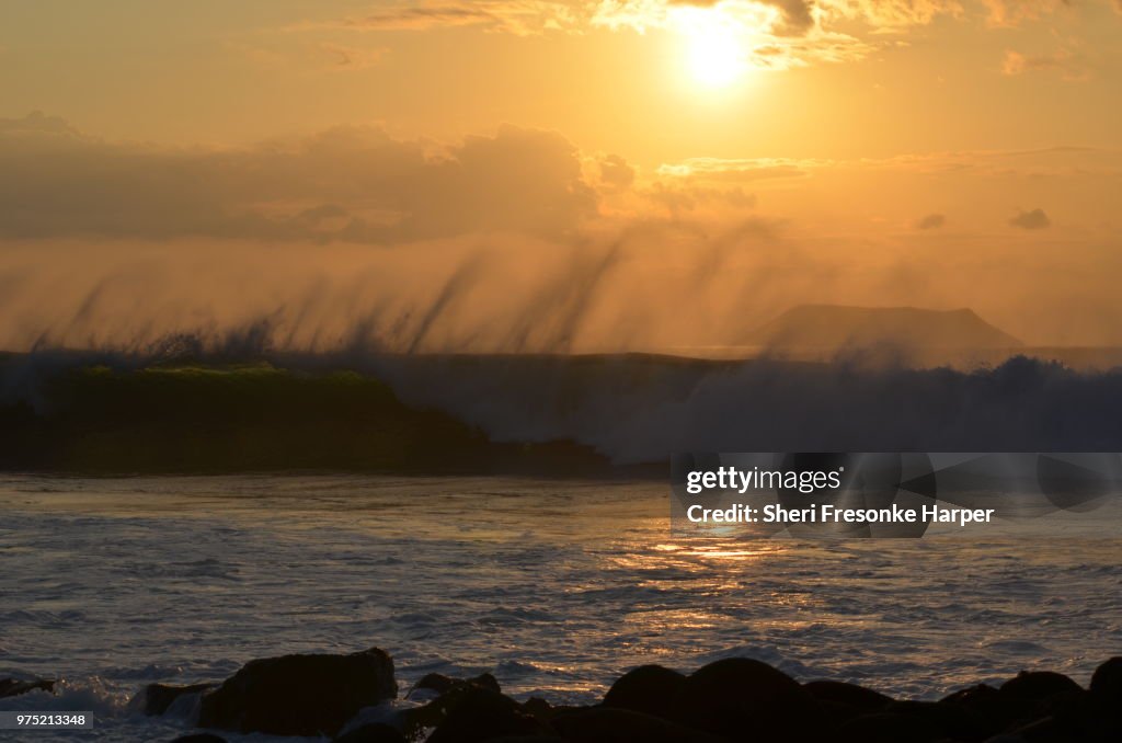 Sunset Crash on North Seymour Island, Galapagos Islands, Ecuador