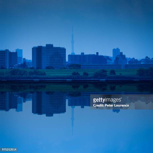 reflection of city in water - peter lourenco fotografías e imágenes de stock