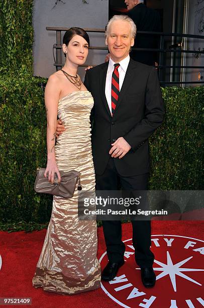 Cara Santa Maria and tv personality Bill Maher arrive at the 2010 Vanity Fair Oscar Party hosted by Graydon Carter held at Sunset Tower on March 7,...