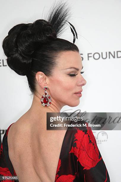 Actress Debi Mazar arrives at the 18th annual Elton John AIDS Foundation's Oscar Viewing Party held at the Pacific Design Center on March 7, 2010 in...