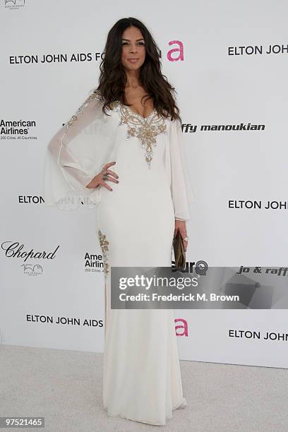 Perssonality Terri Seymour arrives at the 18th annual Elton John AIDS Foundation Oscar Party held at Pacific Design Center on March 7, 2010 in West...
