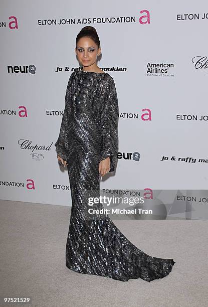 Nicole Richie arrives to the 18th Annual Elton John AIDS Foundation Academy Awards Viewing Party held at Pacific Design Center on March 7, 2010 in...