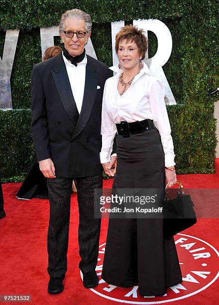 Producer Richard Perry and actress Jane Fonda arrive at the 2010 Vanity Fair Oscar Party held at Sunset Tower on March 7, 2010 in West Hollywood,...