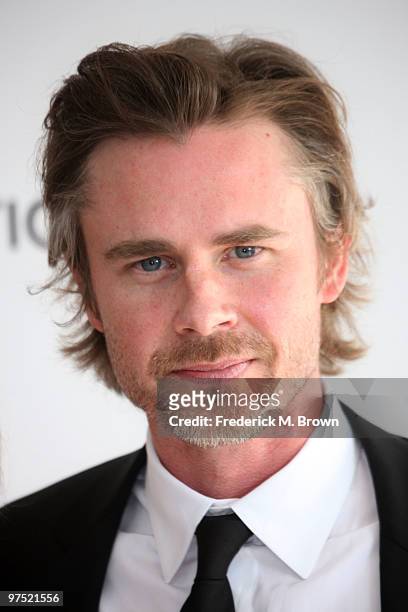Actor Sam Trammell arrives at the 18th annual Elton John AIDS Foundation's Oscar Viewing Party held at the Pacific Design Center on March 7, 2010 in...