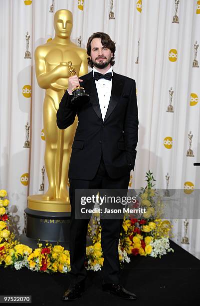 Screenwriter Mark Boal, winner of Best Original Screenplay award for "The Hurt Locker," poses in the press room at the 82nd Annual Academy Awards...