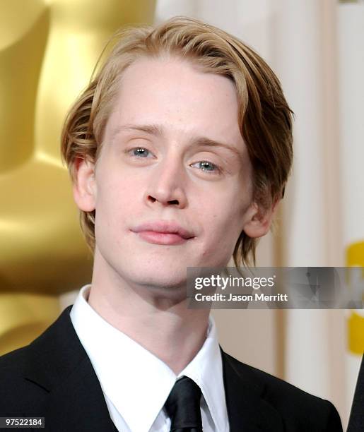 Actor Macaulay Culkin poses in the press room at the 82nd Annual Academy Awards held at Kodak Theatre on March 7, 2010 in Hollywood, California.