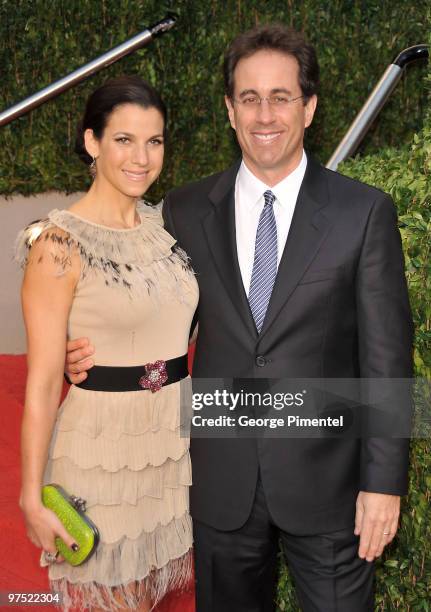 Jessica Seinfeld and Jerry Seinfeld arrive at the 2010 Vanity Fair Oscar Party hosted by Graydon Carter held at Sunset Tower on March 7, 2010 in West...