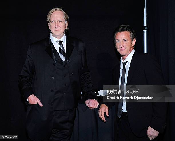 Musician T Bone Burnett and ac tor Sean Penn arrive backstage at the 82nd Annual Academy Awards held at Kodak Theatre on March 7, 2010 in Hollywood,...