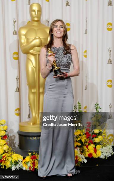 Director Kathryn Bigelow, winner of Best Director award for "The Hurt Locker," poses in the press room at the 82nd Annual Academy Awards held at...