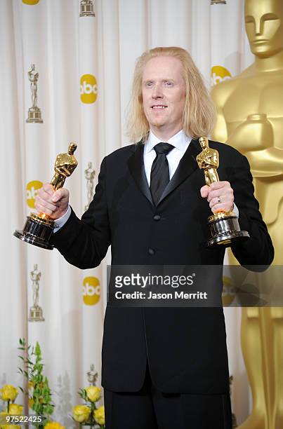 Paul N.J. Ottosson, winner of Best Sound Editing and Best Sound Mixing awards for "The Hurt Locker," poses in the press room at the 82nd Annual...