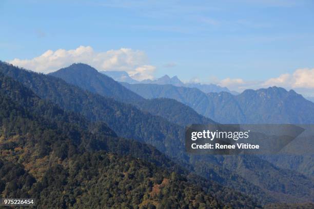 himalayas at dochula pass - dochula pass stock pictures, royalty-free photos & images