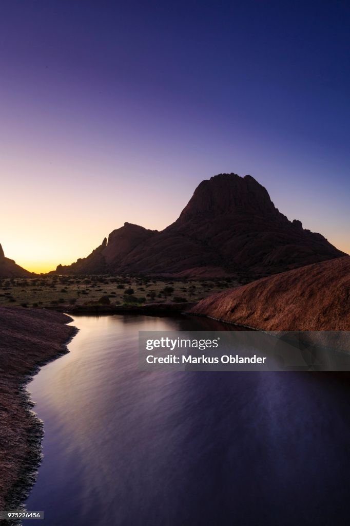 Spitzkoppe in front of evening sky, Erongo region, Namibia