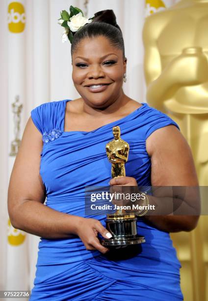 Actress Mo'Nique, winner of Best Supporting Actress award for "Precious: Based on the Novel 'Push' by Sapphire," poses in the press room at the 82nd...