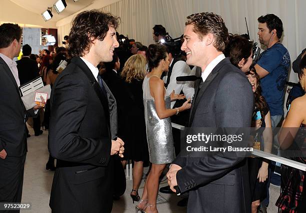 Musician Josh Groban and Matthew Morrison attend the 18th Annual Elton John AIDS Foundation Academy Award Party at Pacific Design Center on March 7,...