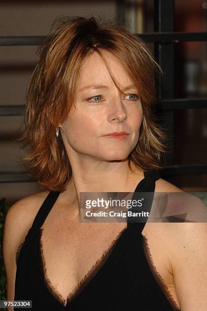 Actress Jodie Foster arrives at the 2010 Vanity Fair Oscar Party hosted by Graydon Carter held at Sunset Tower on March 7, 2010 in West Hollywood,...