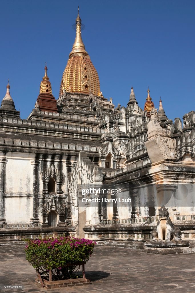 Ananda Temple with golden stupa, pagoda, Bagan, Mandalay Division, Myanmar
