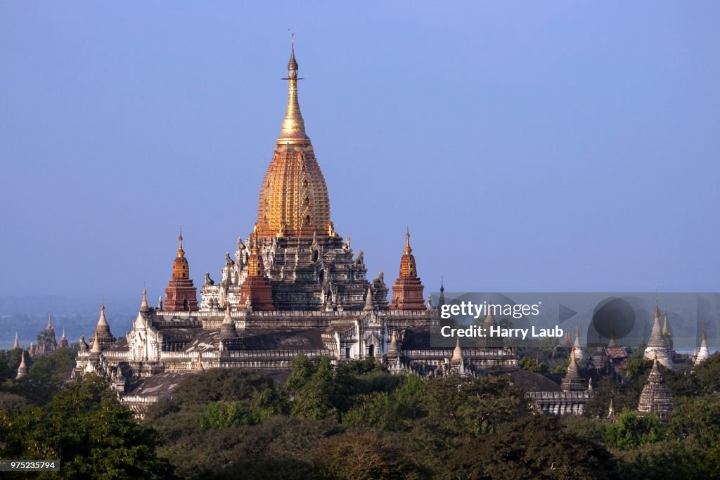 Views of the Ananda Temple, pagodas field, Bagan, Mandalay Division, Myanmar