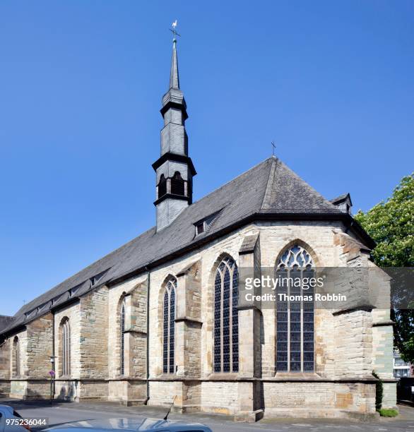 catholic parish church of st. agnes, hamm, westphalia, north rhine-westphalia, germany - ábside imagens e fotografias de stock