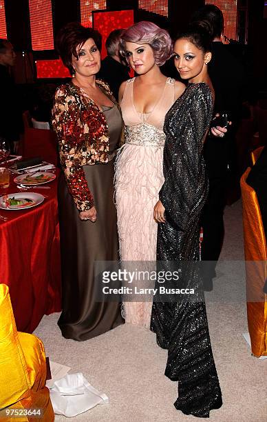 Sharon Osbourne, Kelly Osbourne and Nicole Richie attend the 18th Annual Elton John AIDS Foundation Academy Award Party at Pacific Design Center on...