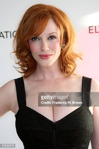 Actress Christina Hendricks arrives at the 18th annual Elton John AIDS Foundation's Oscar Viewing Party held at the Pacific Design Center on March 7,...