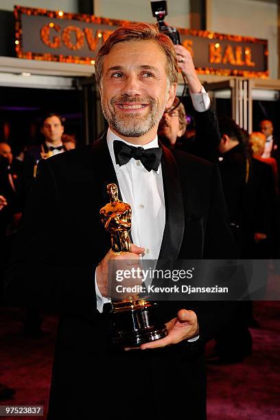 Actor Christoph Waltz, winner of Best Supporting Actor award for "Inglourious Basterds," attends the 82nd Annual Academy Awards Governor's Ball held...