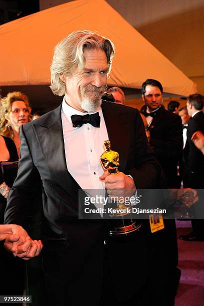 Actor Jeff Bridges, winner of Best Actor award for "Crazy Heart," attends the 82nd Annual Academy Awards Governor's Ball held at Kodak Theatre on...