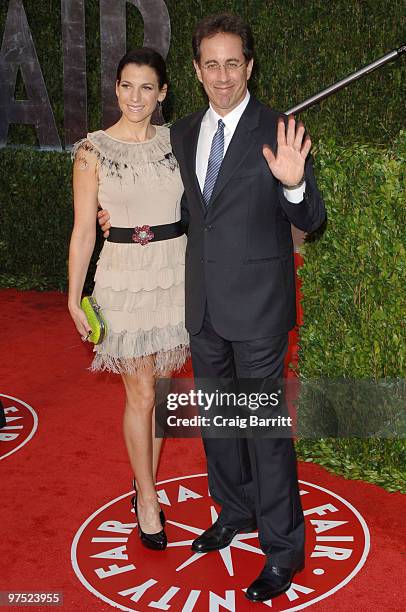 Jessica Seinfeld and Comedian Jerry Seinfeld arrive at the 2010 Vanity Fair Oscar Party hosted by Graydon Carter held at Sunset Tower on March 7,...