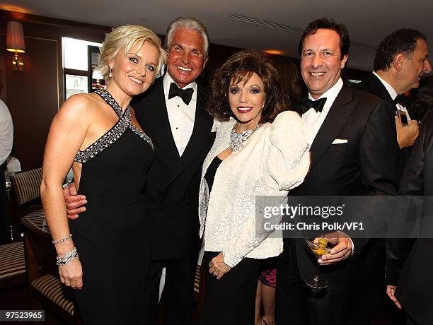 Barbara Sturm , actors George Hamilton, Joan Collins, and Percy Gibson attend the 2010 Vanity Fair Oscar Party hosted by Graydon Carter at the Sunset...