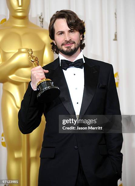 Screenwriter Mark Boal, winner of Best Original Screenplay award for "The Hurt Locker," poses in the press room at the 82nd Annual Academy Awards...