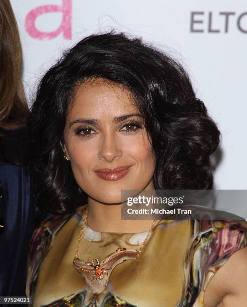 Salma Hayek arrives to the 18th Annual Elton John AIDS Foundation Academy Awards Viewing Party held at Pacific Design Center on March 7, 2010 in West...